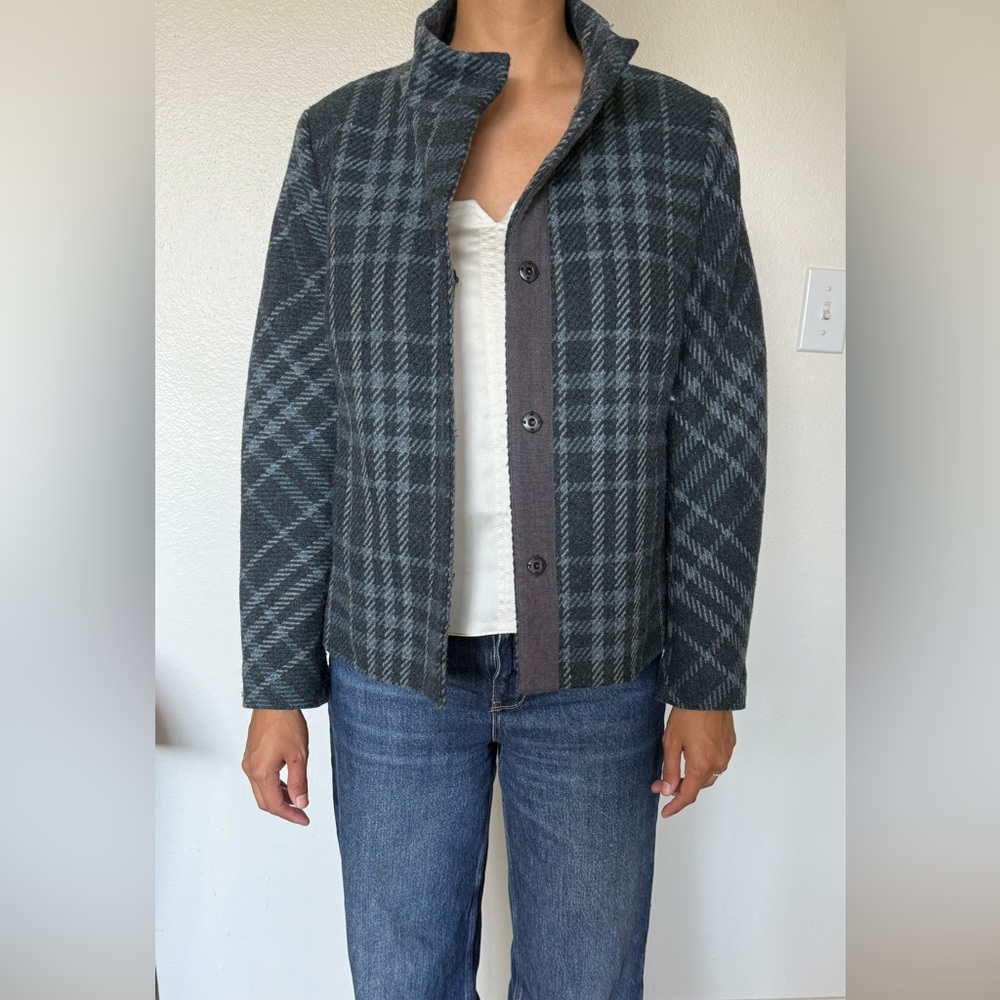 Talbots Wool Jacket with Plaid Design